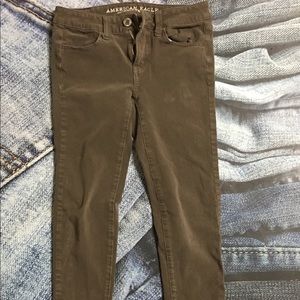 Chocolate brown stretch jeggings. Like new!